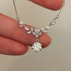 Certified Solid Silver 925 Lab Grown Princess Diamond 💎 Wedding 