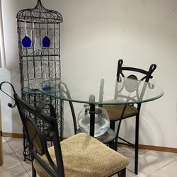 Table and Bird Cage Wine Rack