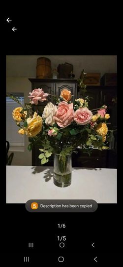 Large fake flower arrangement