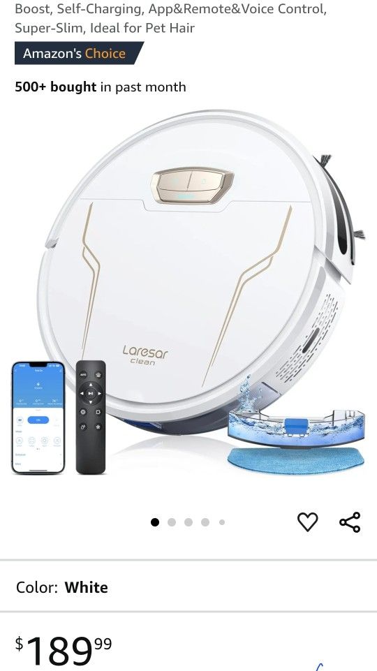 Robot Vacuum and Mop Combo, 4000Pa Strong Suction, Robotic Vacuum Cleaner with Auto Carpet Boost, Self-Charging, App&Remote&Voice Control, Super-Slim,