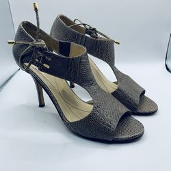 7B Kate Spade Italian Cate Napa Leather T Strap Lace Up Peep Toe Heels