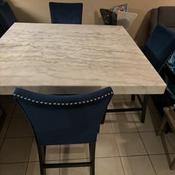 Marble Table With 6 Chairs 