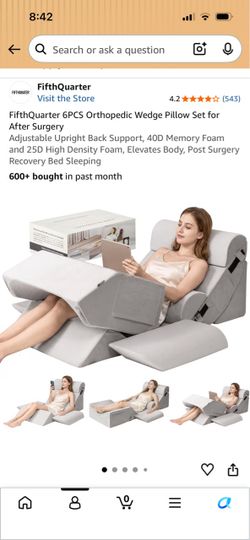 FifthQuarter 6-Piece Orthopedic Wedge Pillow Set