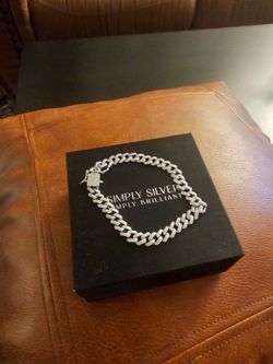 Simply Siver plated cuban style men's bracelet size 9 inch
