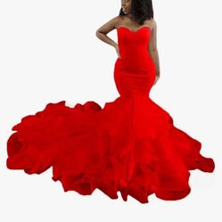 Red Mermaid Dress 