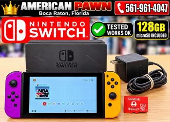 Nintendo Switch Console Bundle w/ Dock, Joy-Cons, Charger & 128GB MicroSD