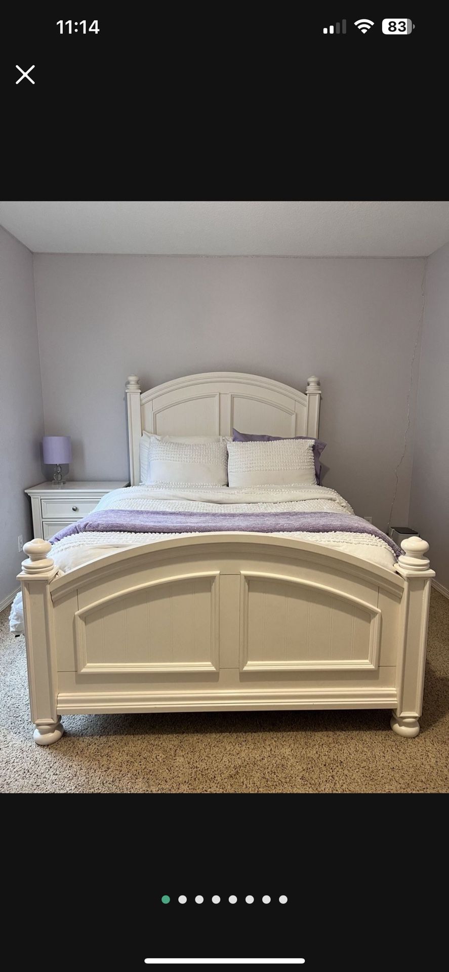 White Full/Queen 3 Pc Bedroom Set