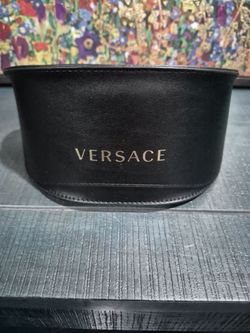 Versace Black Leather Eyewear/Case/Extra Lenses