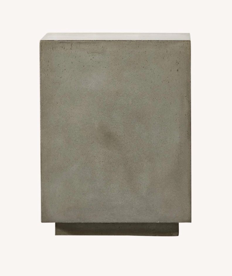 grey cement coffee table from CB2
