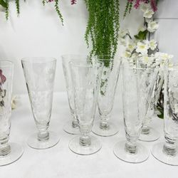 Flemington “Carol Collection” Fluted Champagne Glasses – Set of 8 – Elegant Vintage Stemware