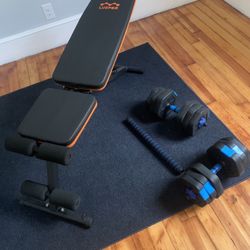 Adjustable Weight Set 44lbs With Adjustable Bench 