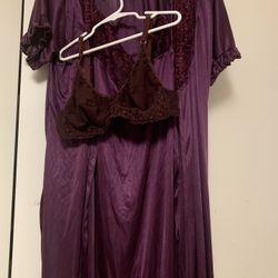3 Pieces Satin Night Gowns 