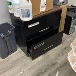 Metal And Wood File Cabinet 