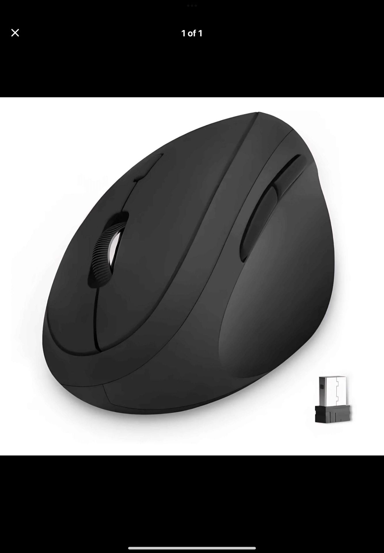 seenda Ergonomic Wireless Mouse, Vertical Mouse, Quiet via 2.4G Connection with USB Receiver DPI 1600/1200/800, Wireless Mouse with 6 Buttons for PC/L