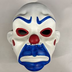 The Dark Knight Batman Joker Clown Bank Robber White 1:1 Resin Mask Cosplay Prop