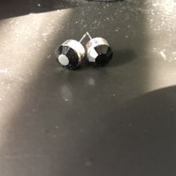 black and silver earings