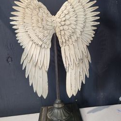 15" Metal Angel Wings Stand Decor 