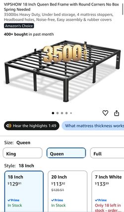 METAL BED FRAME- Queen
