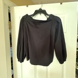 Black blouse with puffy sleeves #blouse women’s small loft top 