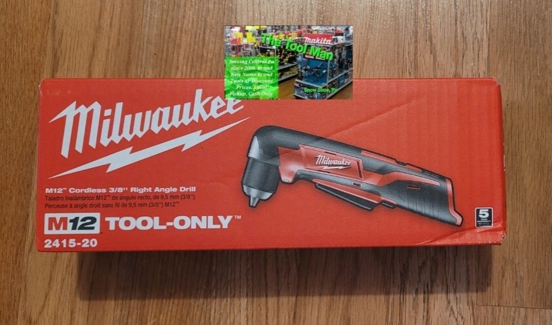 Milwaukee M12 Cordless Right Angle Drill Tool-only $75 Firm Pickup Only