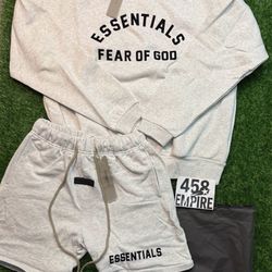 Essentials sweatshirt and shorts