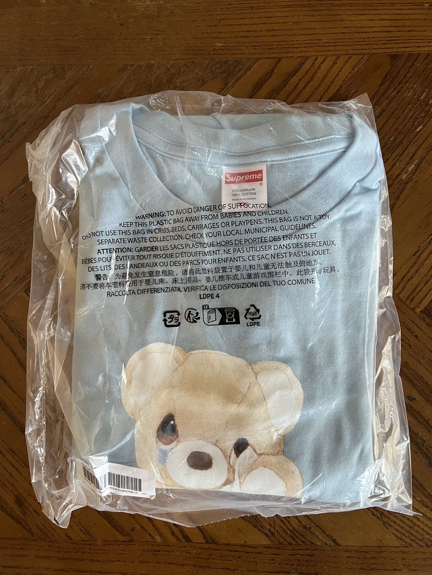 Supreme Bear Tee (SS25) Powder Blue Size XXL