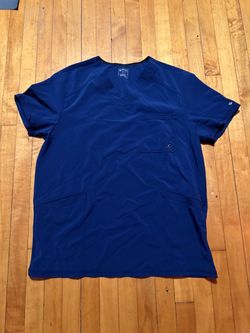 cherokee infinity scrub top large navy blue
