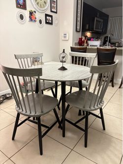 Grey Wood 5 Piece Dining Set