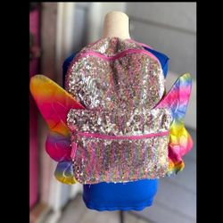 Wonder Nation Girls 16" Sequin Butterfly Backpack Multicolor