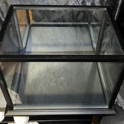 Glass Display Case With Back Mirror