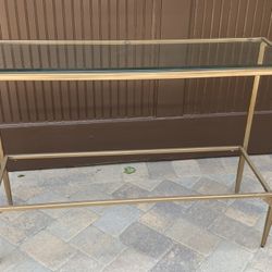 Metal and glass console table 