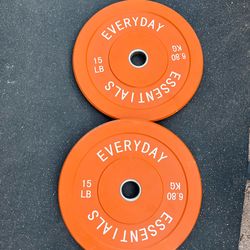 15lb Olympic bumper plate set weights