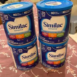4 CANS - Similac Advance Infant Formula 0-12 Months Milk-based Powder OptiGRO With Iron