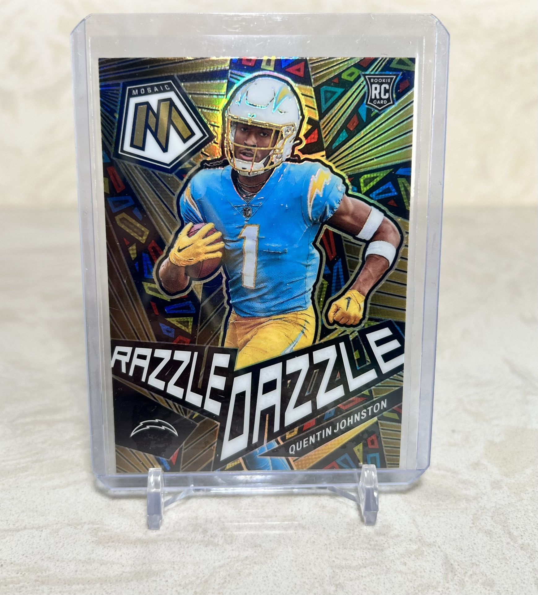 2023 Panini Mosaic Football Quentin Johnston Razzle Dazzle Rookie
