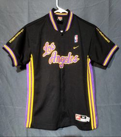 VINTAGE NIKE LOS ANGELES LAKERS WARM-UP YOUTH SHIRT RETRO SIZE M-12/14