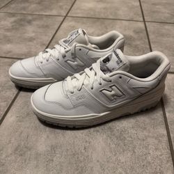 New Balance 550 Size 5.5Y / W7 White Gray Athletic Leather Shoes Sneakers
