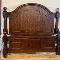 Excellent solid heavy wooden queen bed frame 
