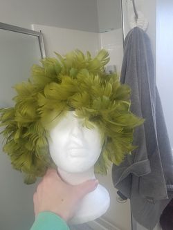 Wig - Green Feathers