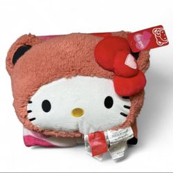 Hello Kitty Pillow And Blanket Set