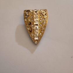 Vintage Art Deco Rhinestone Trim Dress Clip 