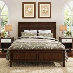 Bedroom Queen Bed Frame And Nightstands Set