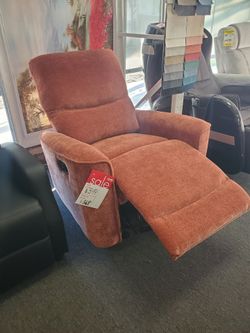 Fabric Recliner in Rust Orange
