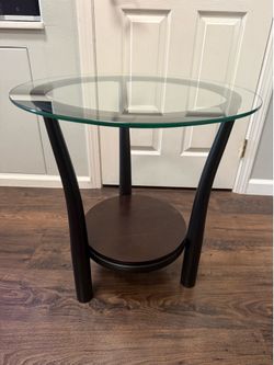 Glass side table