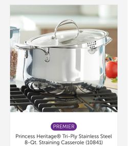 Princess Heritage Tri-Ply Stainless Steel 8-Qt Casserole