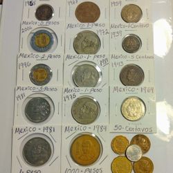 LOT OF (19) MEXICAN COINS TO COLLECT 
