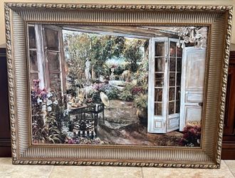 Large Wall Painting Garden & Flowers 4ft x3ft  