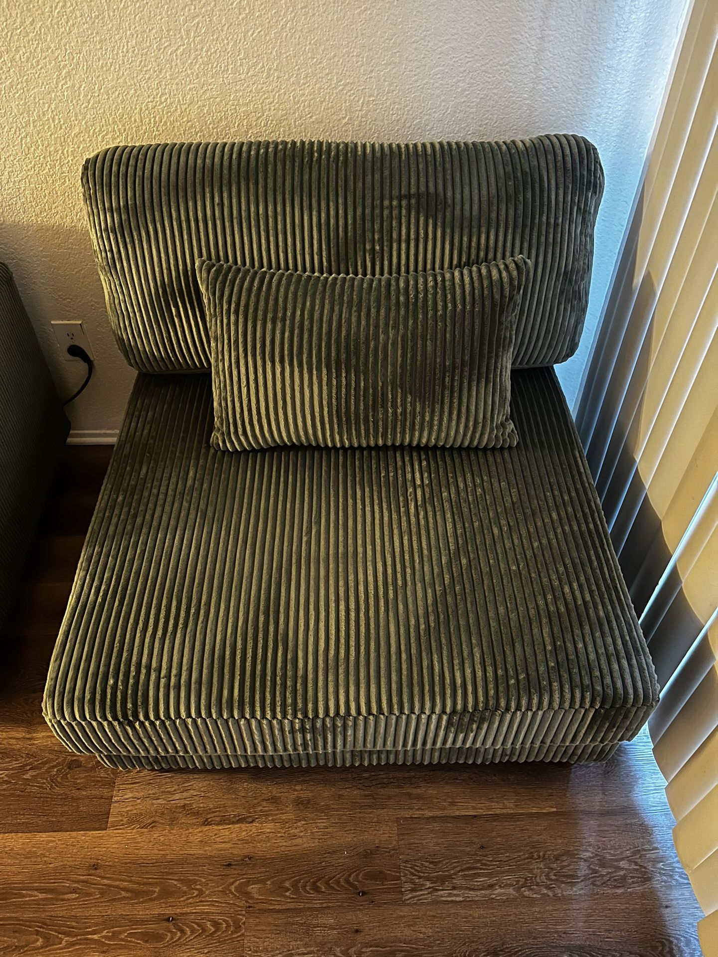 Single Corduroy Armless Chair