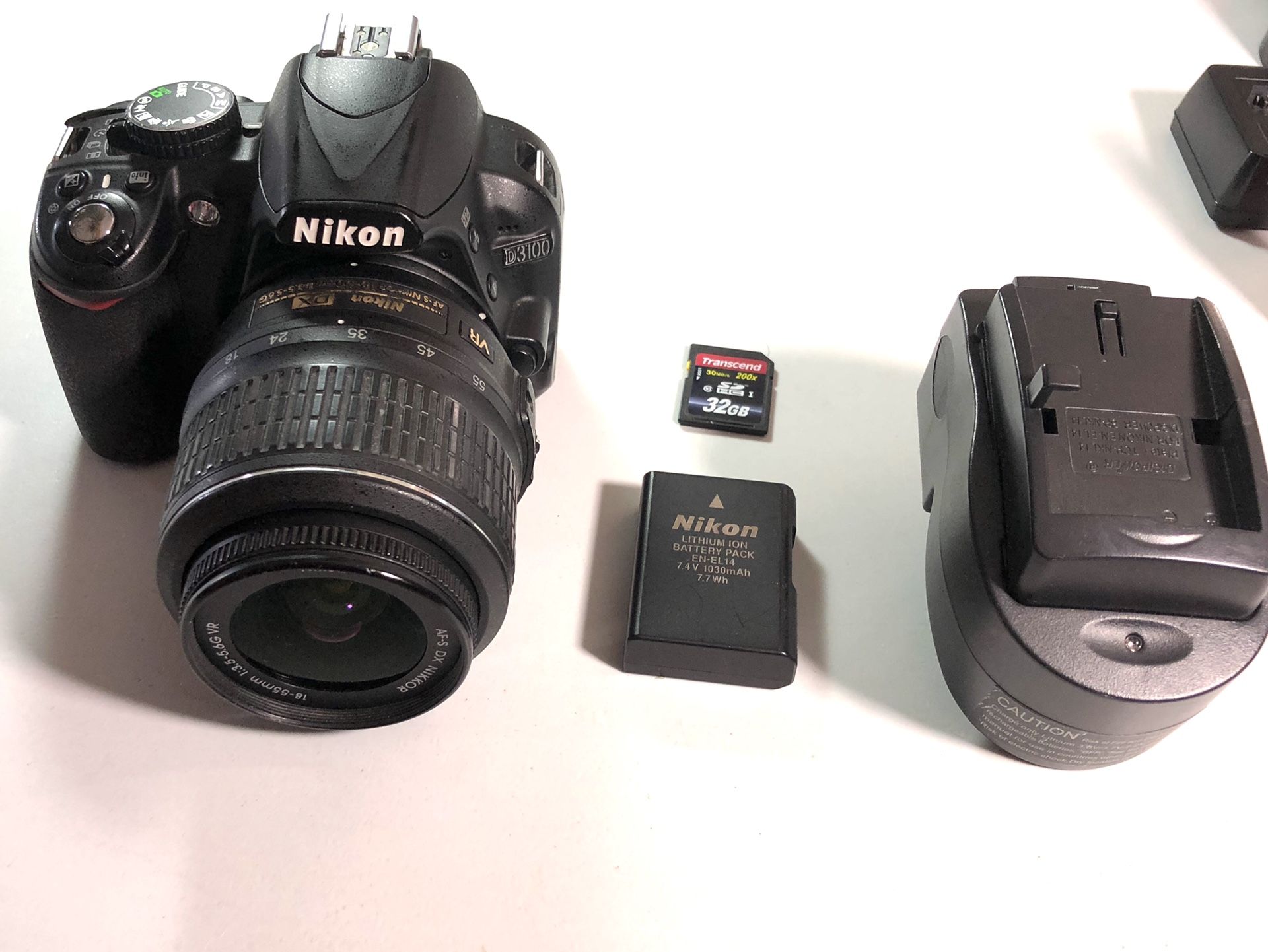 Nikon d3100 digital slr dslr camera with brand lens and memory card