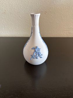 Wedgwood Jasperware Blue Cherub Bud Vase