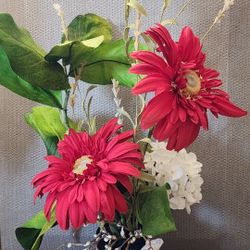 Flowers, Greenery, Vases, Candles